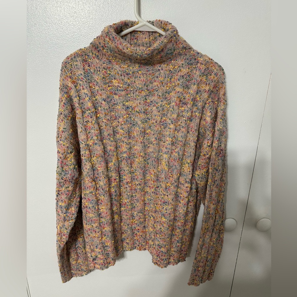 Hello Nite Revolve mock neck confetti knit sweater